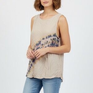 Tina Jo Tie Dye Sleeveless Tank Top Women Large Pink Rayon Casual Top
